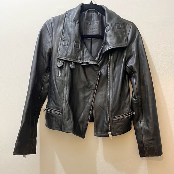 AllSaints Bales Biker Jacket in Black, Size 2 - Picture 5 of 15